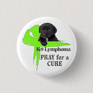 Lymfoom Groene Lint Puppy Hond Ontwerp Ronde Button 3,2 Cm