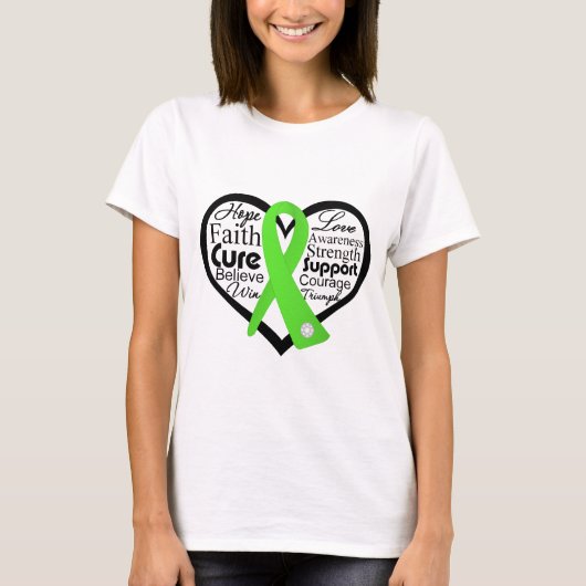 Lymfoom Heart Ribbon Collage T-shirt (Voorkant)