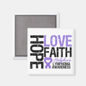 Lymfoom HOPE LOVE FAITH Magneet (Voorkant / Achterkant)