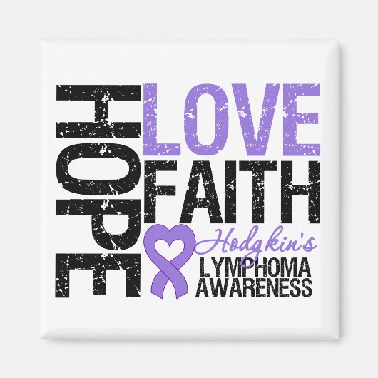 Lymfoom HOPE LOVE FAITH Magneet (Voorkant)