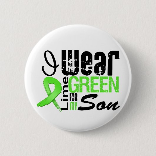 Lymfoom Ik Draag Lime Green Ribbon SON Ronde Button 5,7 Cm (Voorkant)