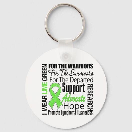 Lymfoom ik Draag Lime Green Ribbon TRIBUTE Sleutelhanger (Voorkant)