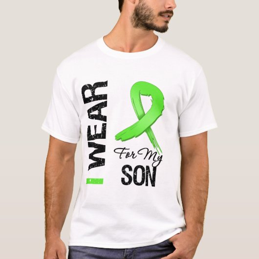 Lymfoom Ik Draag Lime Green Ribbon voor mijn zoon T-shirt (Voorkant)