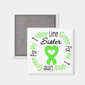 Lymfoom Ik Draag Lime Green voor mijn zuster Magneet (Voorkant / Achterkant)