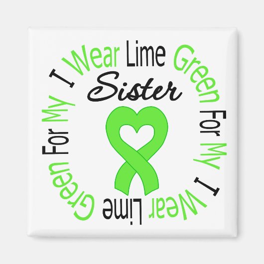 Lymfoom Ik Draag Lime Green voor mijn zuster Magneet (Voorkant)