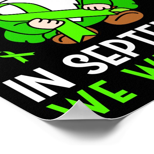 Lymfoom In september Draag we Limoen Gnome Poster (Hoek)