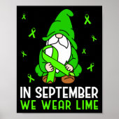 Lymfoom In september Draag we Limoen Gnome Poster (Voorkant)