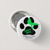 Lymfoom Kanker Hond Pootafdruk Groene Lint Ronde Button 3,2 Cm (Voorkant /achterkant)