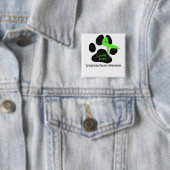 Lymfoom Kanker Lint Pootafdruk Groen Vierkante Button 5,1 Cm (In situ)