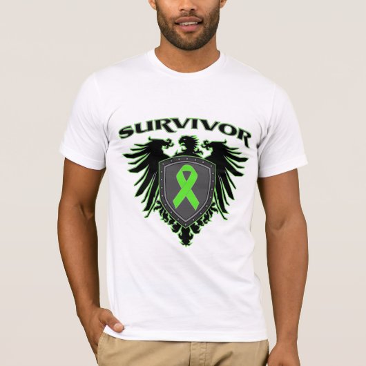 Lymfoom kanker Survivor Crest T-shirt (Voorkant)