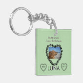 Lymfoom Pawprint Lintje Herdenking Sleutelhanger (Voorkant Links)