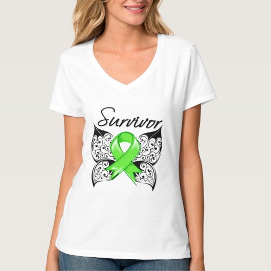 Lymfoom Survivor Butterfly T-shirt (Voorkant)