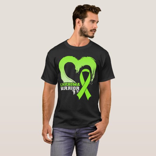 Lymfoom Warrior Awareness Heart T-shirt (Voorkant volledig)