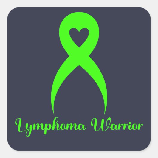 Lymfoom Warrior Hodgkins Lymphoma Bewustheid Vierkante Sticker (Voorkant)