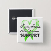 Lymfoombewustzijn ondersteunen vierkante button 5,1 cm (Voorkant /achterkant)