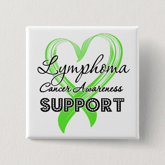 Lymfoombewustzijn ondersteunen vierkante button 5,1 cm (Voorkant)