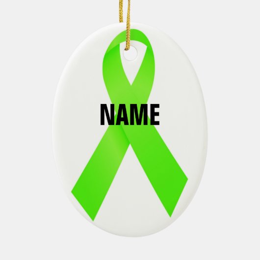 Lymfoomkanker memorial lint keramisch ornament (Achterkant)