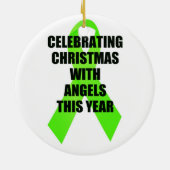 Lymfoomkanker memorial lint keramisch ornament (Achterkant)