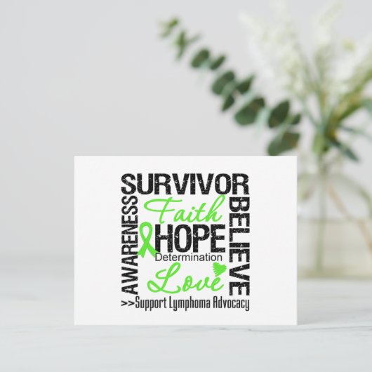 Lymfoomkanker Survivors Motto Briefkaart (Staand voorkant)