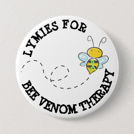 Lymies voor bijengiftherapie knop ronde button 7,6 cm