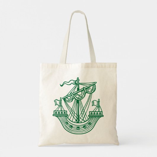 Lymphad (Heraldic Ship) - Forest Green Tote Bag (Achterkant)