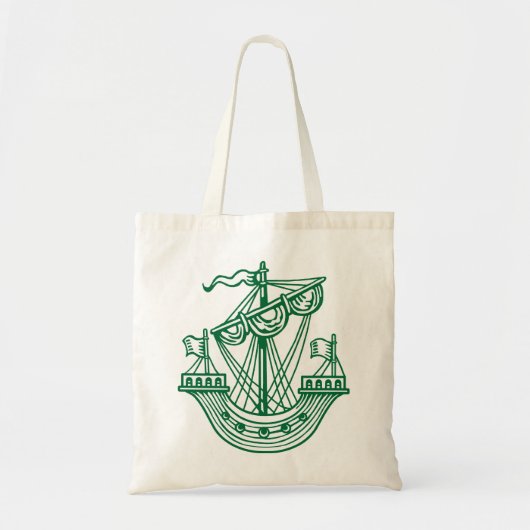 Lymphad (Heraldic Ship) - Forest Green Tote Bag (Voorkant)