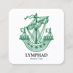 Lymphad (Heraldic Ship) - Forest Green Vierkante Visitekaartje