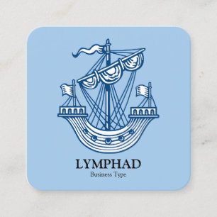 Lymphad (Heraldic Ship) - Indigo Blue Vierkante Visitekaartje
