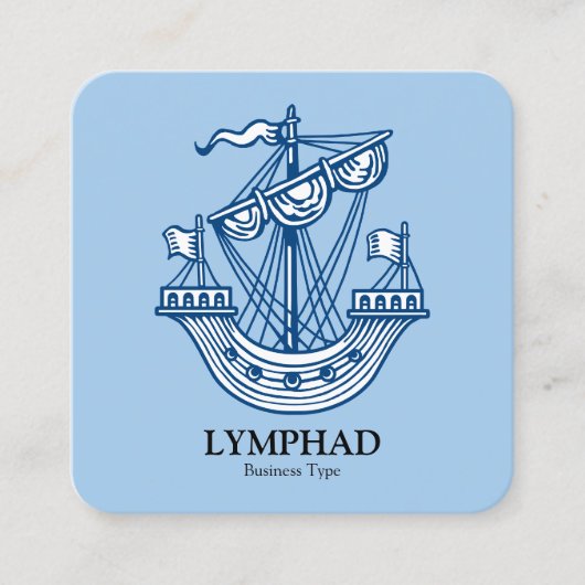 Lymphad (Heraldic Ship) - Indigo Blue Vierkante Visitekaartje (Voorkant)
