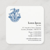 Lymphad (Heraldic Ship) - Indigo Blue Vierkante Visitekaartje (Achterkant)
