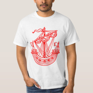Lymphad (Heraldic Ship) - Rood T-shirt