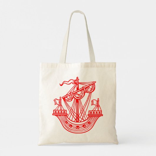 Lymphad (Heraldic Ship) - Rood Tote Bag (Achterkant)