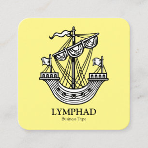 Lymphad (Heraldic Ship) - Zwart op lichtblauw Vierkante Visitekaartje