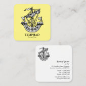 Lymphad (Heraldic Ship) - Zwart op lichtblauw Vierkante Visitekaartje (Voorkant / Achterkant)