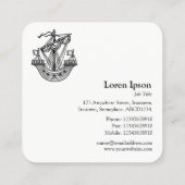 Lymphad (Heraldic Ship) - Zwart op lichtblauw Vierkante Visitekaartje (Achterkant)