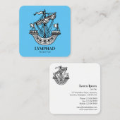 Lymphad (Heraldic Ship) - Zwart op Sky Blue Vierkante Visitekaartje (Voorkant / Achterkant)