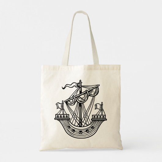 Lymphad (Heraldic Ship) - Zwarte Canvas tas (Achterkant)