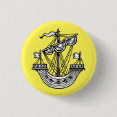Lymphad (Heraldic Ship) - Zwarte Canvas tas Button (Voorkant)