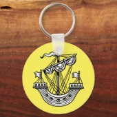 Lymphad (Heraldic Ship) - Zwarte Canvas tas Button Sleutelhanger (Voorkant)