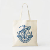 Lymphad (Heraldisch schip) - Indigo stijl blauw Tote Bag (Voorkant)