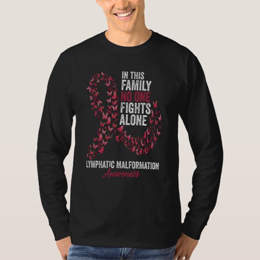 Lymphatic Malformation Awareness Month Burgundy Ri T-shirt (Voorkant)