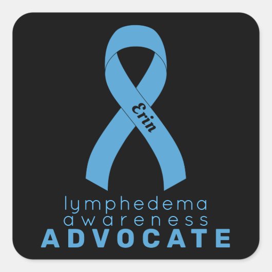 Lymphedema Advocate Black Square Sticker (Voorkant)