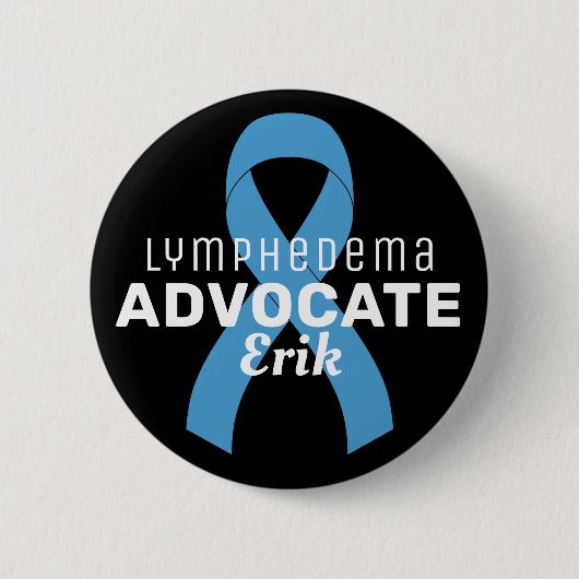 Lymphedema Advocate Ribbon Black Button (Voorkant)