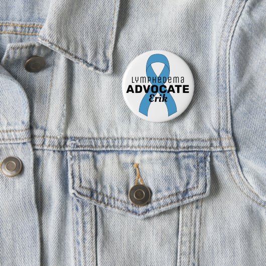 Lymphedema Advocate Ribbon White Button (In situ)