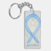 Lymphedema Angel Awareness Ribbon Sleutelhanger (Voorkant Links)