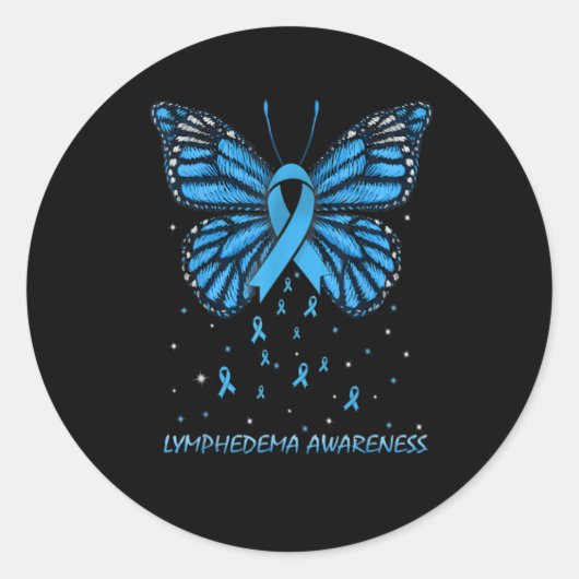 Lymphedema Awareness Butterfly Ronde Sticker (Voorkant)