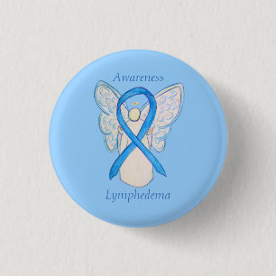 Lymphedema Bewustheid Angel Ribbon Art Pin Ronde Button 3,2 Cm