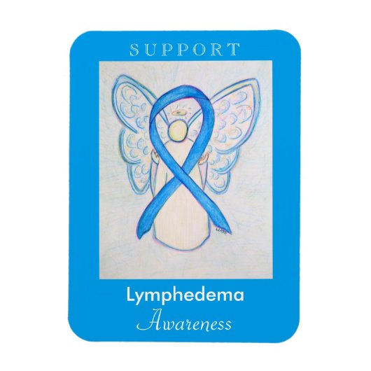 Lymphedema Bewustmaking Ribbon Angel Custom Magnet Magneet (Verticaal)