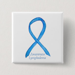 Lymphedema Bewustmakingskunst Aangepast lint Vierkante Button 5,1 Cm