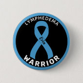 Lymphedema Warrior Ribbon Black Button (Voorkant)
